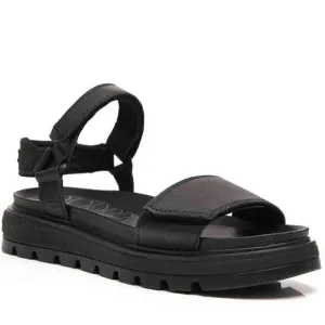 Timberland Black Leather Ray City Ankle Strap Sandals Shoes Flats Multi Size NEW