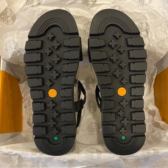 Timberland Black Leather Ray City Ankle Strap Sandals Shoes Flats Multi Size NEW