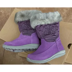 Timberland Hollyberry Pull on Purple Suede Boots  Size 7 Toddler