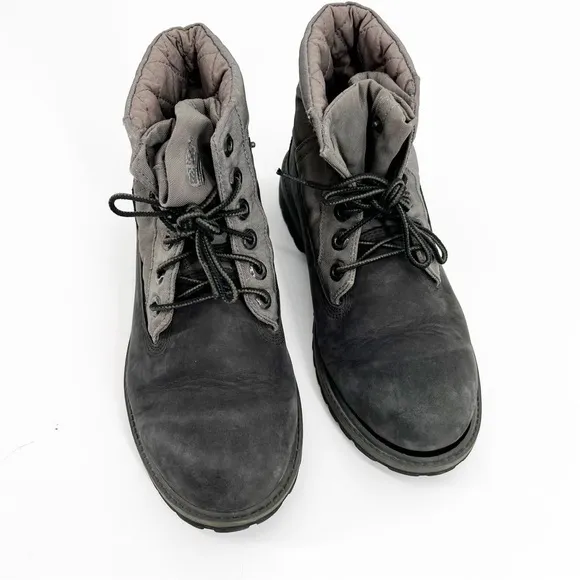 Timberland Roll Top Quilted‎ Gray Boot Size 6