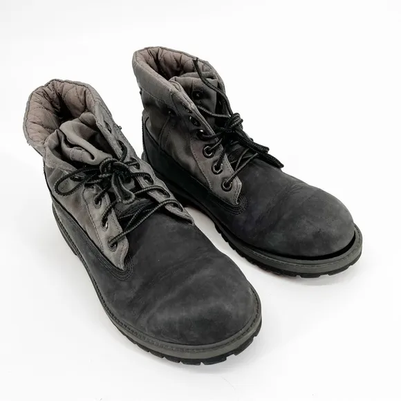 Timberland Roll Top Quilted‎ Gray Boot Size 6