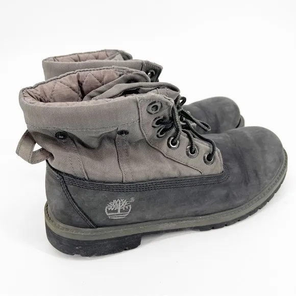 Timberland Roll Top Quilted‎ Gray Boot Size 6