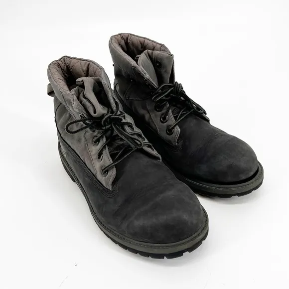 Timberland Roll Top Quilted‎ Gray Boot Size 6