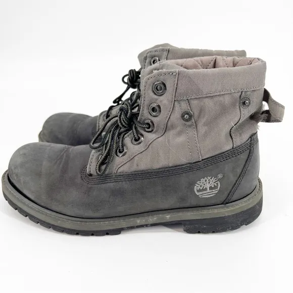 Timberland Roll Top Quilted‎ Gray Boot Size 6