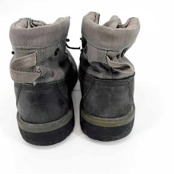 Timberland Roll Top Quilted‎ Gray Boot Size 6