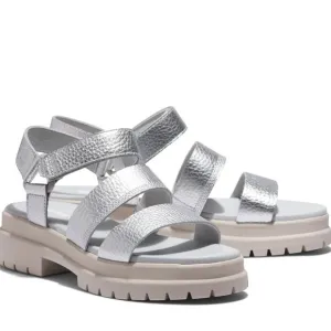 Timberland Silver London Vibe Ankle Strap Sandals Shoes Flats Multi Size NEW