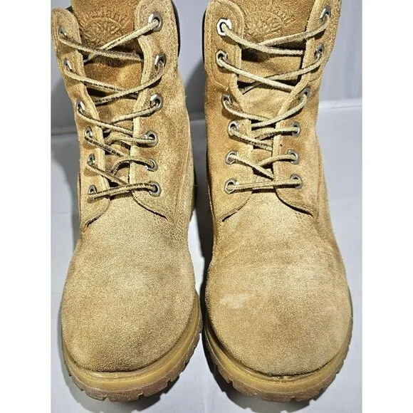 Timberland Women's Waterproof 6” Tan  Nubuck Leather Work Boots Size 7.5