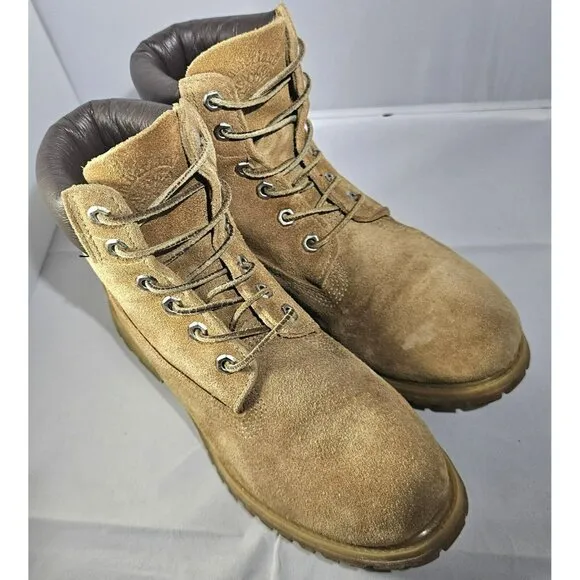 Timberland Women's Waterproof 6” Tan  Nubuck Leather Work Boots Size 7.5