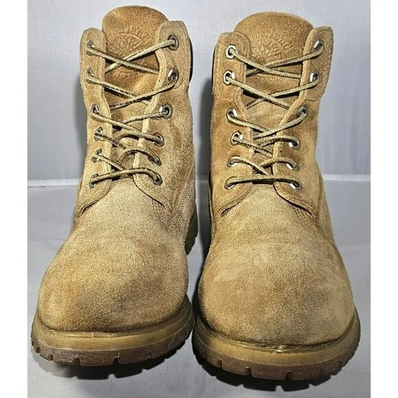Timberland Women's Waterproof 6” Tan  Nubuck Leather Work Boots Size 7.5