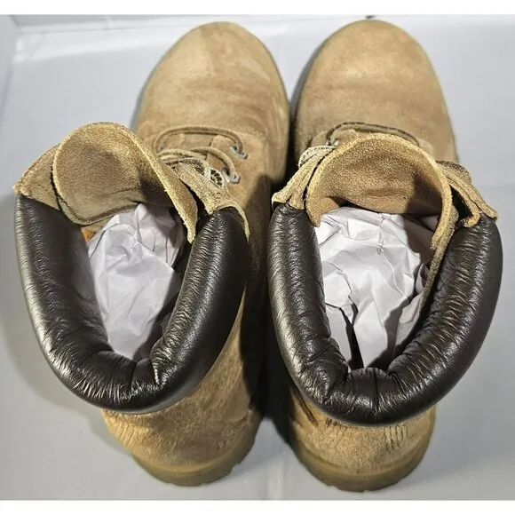 Timberland Women's Waterproof 6” Tan  Nubuck Leather Work Boots Size 7.5