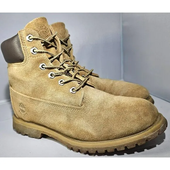 Timberland Women's Waterproof 6” Tan  Nubuck Leather Work Boots Size 7.5
