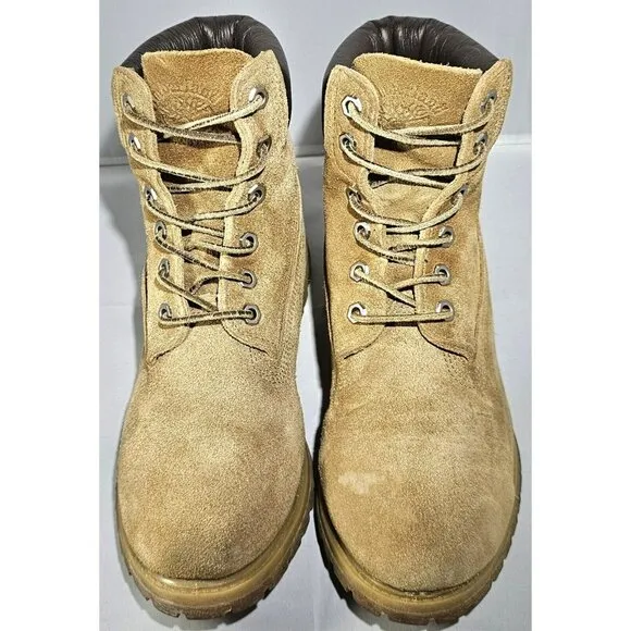 Timberland Women's Waterproof 6” Tan  Nubuck Leather Work Boots Size 7.5