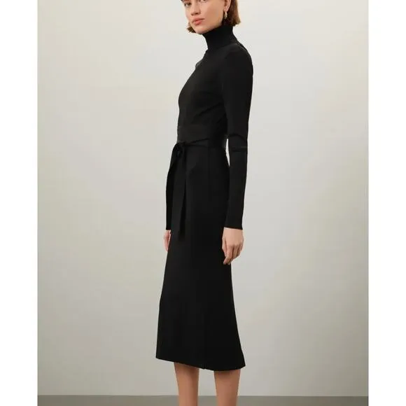Toccin x RTR Dress Womens Medium Black Knit Sweater Racer Midi Cutout Back