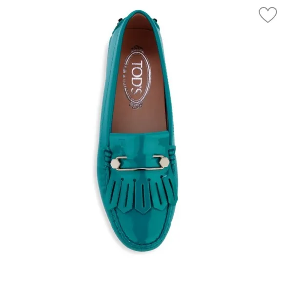 TOD'S Heaven Fringe Patent Leather Loafers Size 38