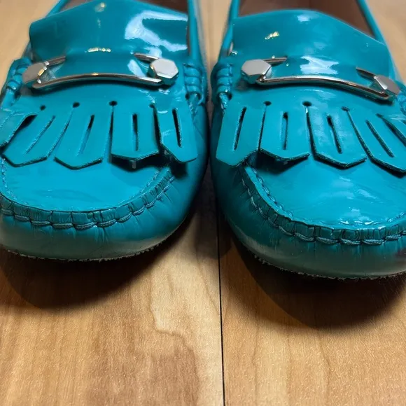 TOD'S Heaven Fringe Patent Leather Loafers Size 38