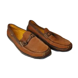 Tommy Bahama Men's Shoes Loafers Brown Leather Size 10.5 Slip-on.