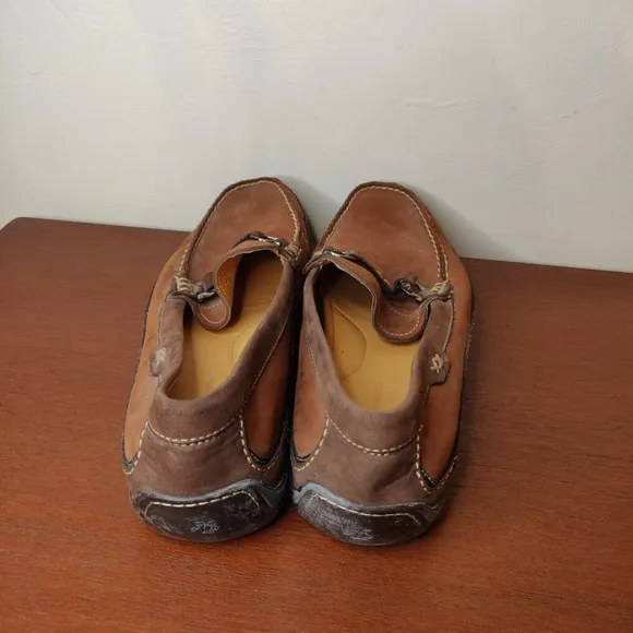 Tommy Bahama Men's Shoes Loafers Brown Leather Size 10.5 Slip-on.