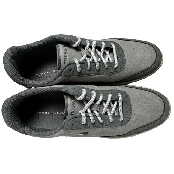 Tommy Hilfiger Mens Size 12 Grey Jaran Low Top Fashion Athletic Sneaker Shoes