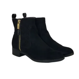 Tommy Hilfiger Patron 2 Quilted Suede Ankle Boots in Black Womens Size 7.5