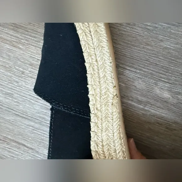 TOMS Espadrilles Slip On Shoes Rope Shoes Flats Wedges Black Tan Size 5 Comfy