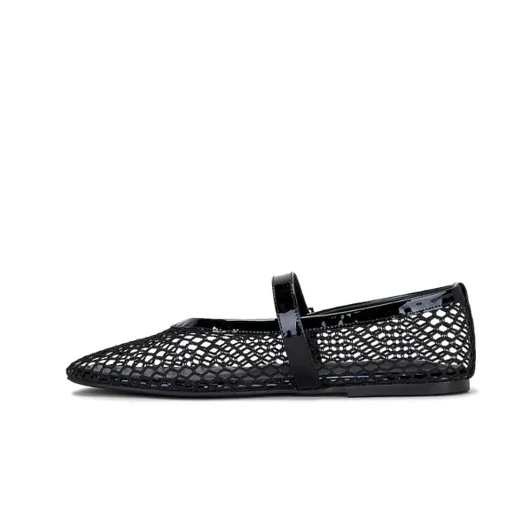 Tony Bianco Mia Buckle Mary Jane Mesh Net Flats in Black Shopbop Revolve $160