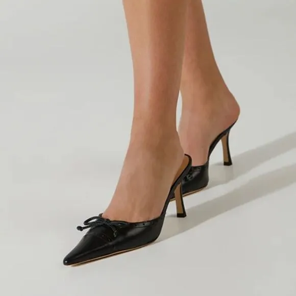 Tony Bianco Scooter black Shoes high heels mules slides Nappa Revolve 7