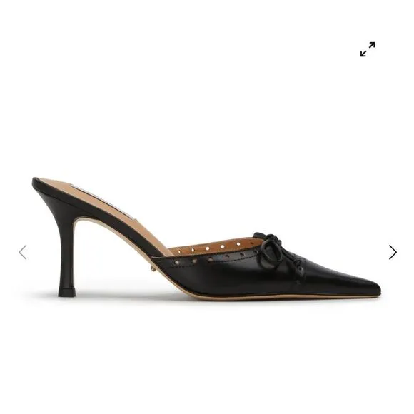 Tony Bianco Scooter black Shoes high heels mules slides Nappa Revolve 7