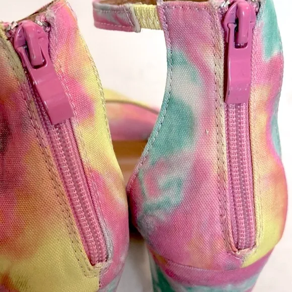 Top Moda Hannah tye dye block Heeled Sandals size 8