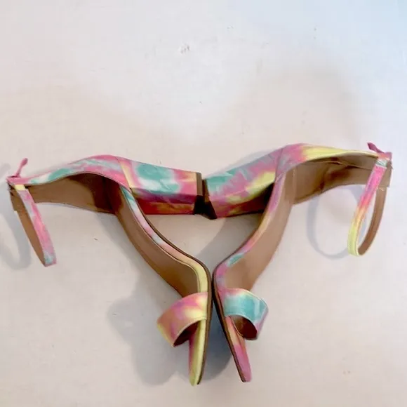 Top Moda Hannah tye dye block Heeled Sandals size 8