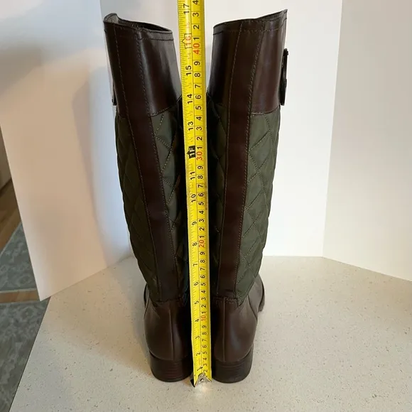 TORY BURCH 7.5 M ROWAN QUILTED LEATHER Pull-On RIDING TALL BOOTS MSRP$495