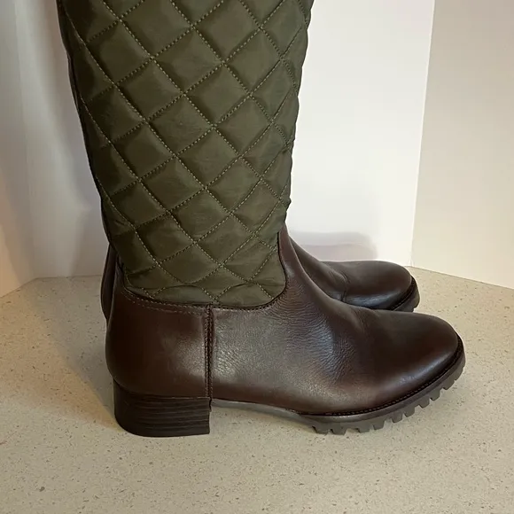 TORY BURCH 7.5 M ROWAN QUILTED LEATHER Pull-On RIDING TALL BOOTS MSRP$495