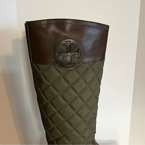 TORY BURCH 7.5 M ROWAN QUILTED LEATHER Pull-On RIDING TALL BOOTS MSRP$495