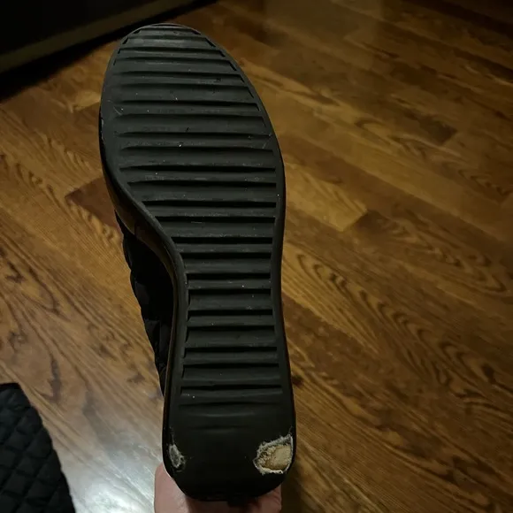 Tory Burch Black Gigi Nylon Quilted Tall wedge boots SZ 7M