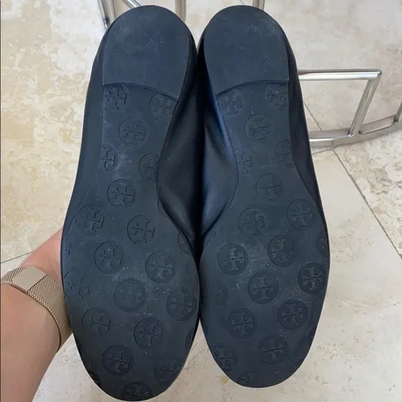 Tory Burch Black Reva Ballet Flats Silver HW - 8