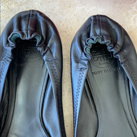 Tory Burch Black Reva Ballet Flats Silver HW - 8
