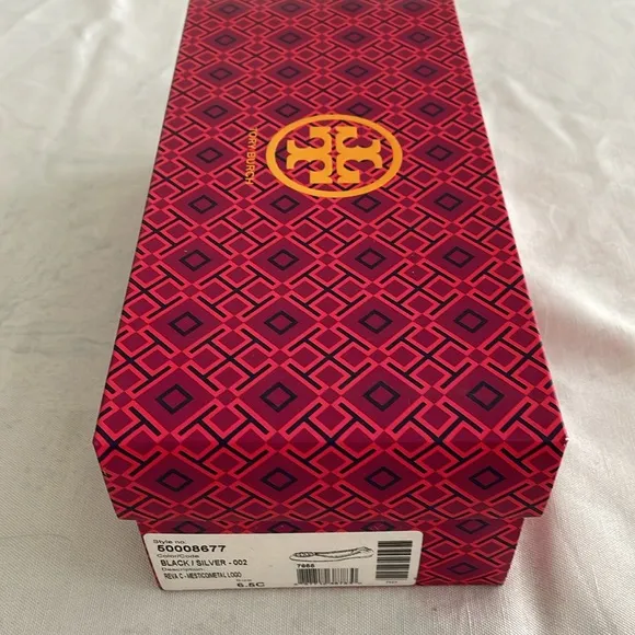 TORY BURCH Black Reva / Minnie Travel Ballet Flats, Size 6.5. Like New