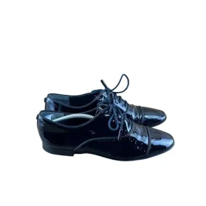 Tory Burch Bombe Women's Oxford Size 9M Royal Leather Lace Up Shoes
