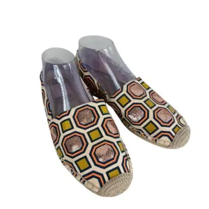 Tory Burch Cecily Sequin Embellished Canvas Espadrilles Slip On Flats Size 9