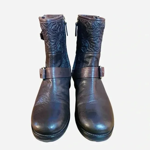 Tory Burch Chrystie Biker Boots Moto Bikercore Quilted Leather
