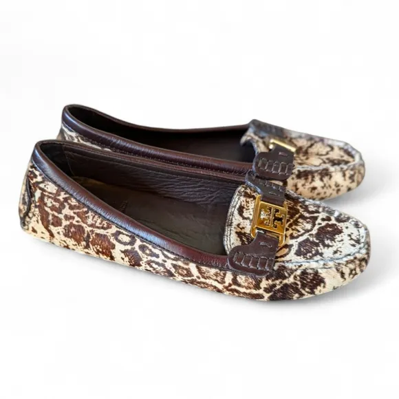 Tory Burch Kendrick Calf Hair Leather Driving Loafers Shoes Women's sz 7 NWOT