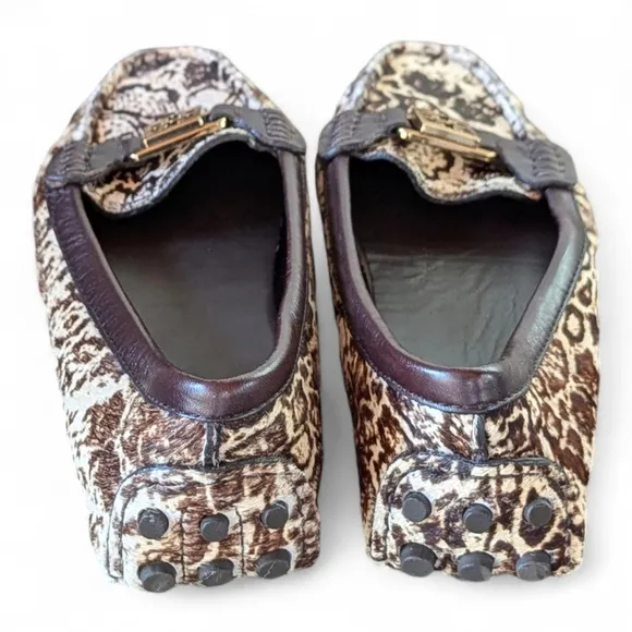 Tory Burch Kendrick Calf Hair Leather Driving Loafers Shoes Women's sz 7 NWOT