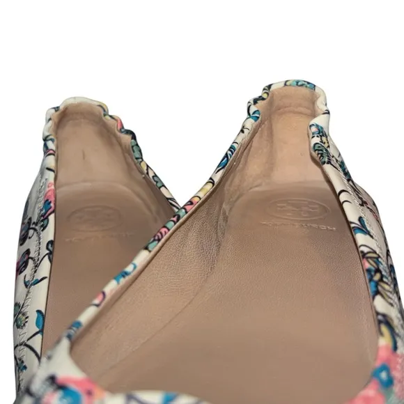 Tory Burch Minnie Floral Print Travel Ballet Flats