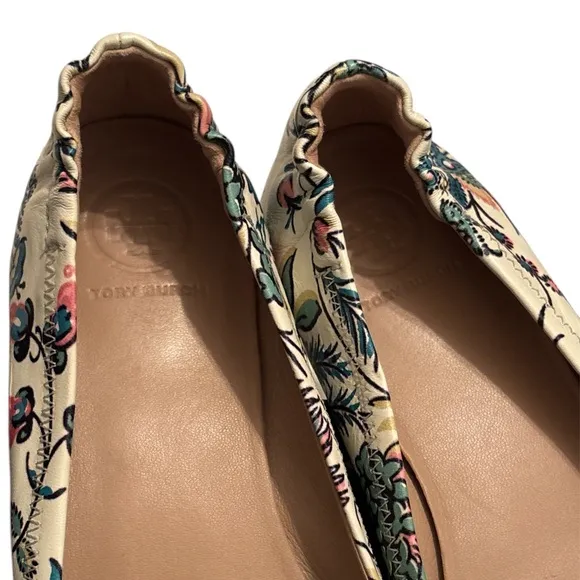 Tory Burch Minnie Floral Print Travel Ballet Flats