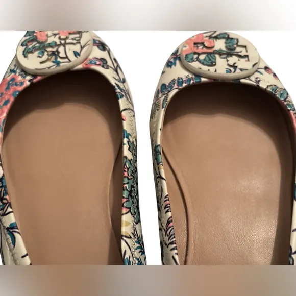 Tory Burch Minnie Floral Print Travel Ballet Flats