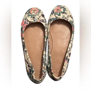 Tory Burch Minnie Floral Print Travel Ballet Flats