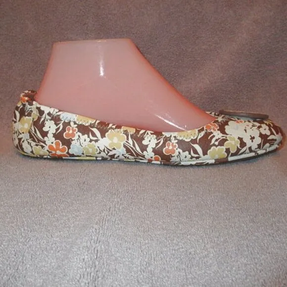 Tory Burch MINNIE Nappa Leather FLATS Size 9.5 SHOES Reverie Combo BALLET Travel