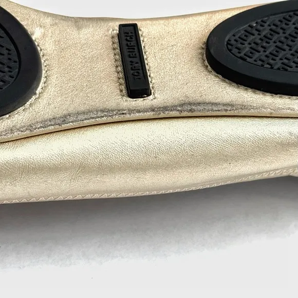 Tory Burch ‘Minnie’ Travel Gold Ballet Flats - Size 9.5