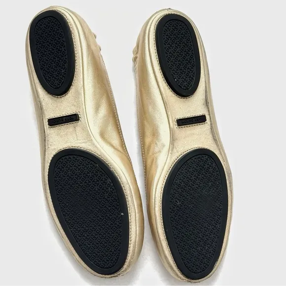 Tory Burch ‘Minnie’ Travel Gold Ballet Flats - Size 9.5