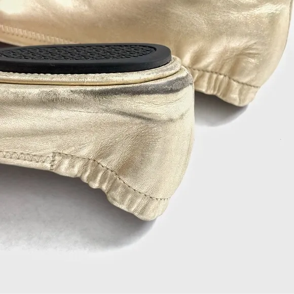 Tory Burch ‘Minnie’ Travel Gold Ballet Flats - Size 9.5