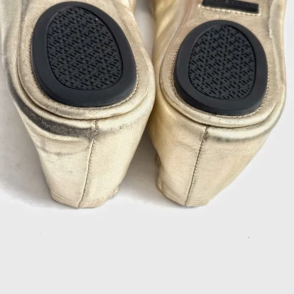 Tory Burch ‘Minnie’ Travel Gold Ballet Flats - Size 9.5